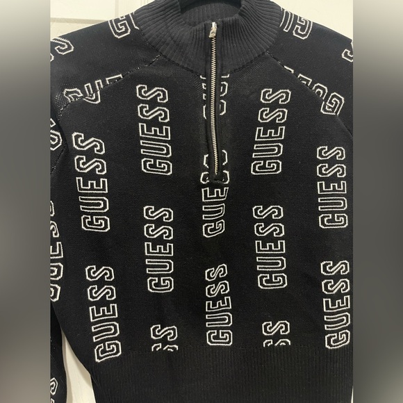 Guess Cropped Halo Zip Sweater - Picture 2 of 3